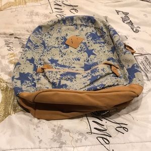 Soft leather and canvas backpack